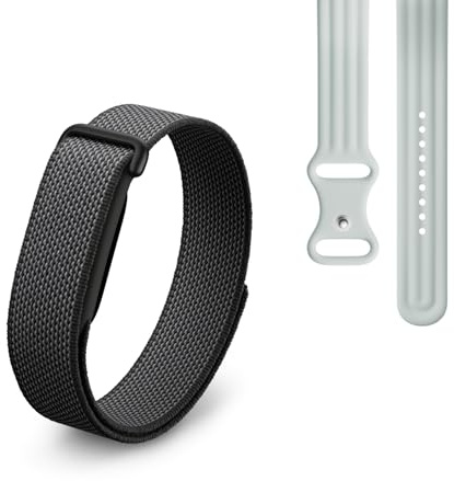 Google Fitbit Air - Screenless Activity Tracker with Fitness, Heart Rate, and Sleep Tracking - Works with iOS and Android - Obsidian + Fitbit Air Active Band - Fog, Small