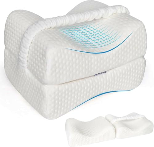 FUUHOMDY Cojín para rodillas para dormir de lado 2 en 1, almohada ortopédica para las piernas para elevar, cojín para piernas y rodillas – Eje ergonómico