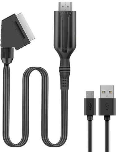 QGECEN convertitore da scart a hdmi con cavo hdmi