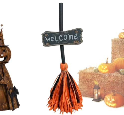 Halloween häxa kvast flytande ljud touch aktiverad läskig dansrekvisita | Häxkvast för festdräkt utomhus inomhus veranda gård hem