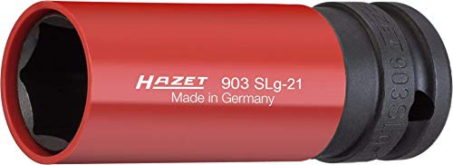 HAZET Kraft-Steckschlüsseleinsatz 903SLG-21, 1/2 Zoll (12,5 mm) Vierkant | 1/2 Zoll (12,5 mm) Vierkant hohl, Antrieb 1/2 Zoll (12,5 mm) Vierkant hohl, Abtrieb Außen-Tractionsprofil Sechskant, SW 21 mm