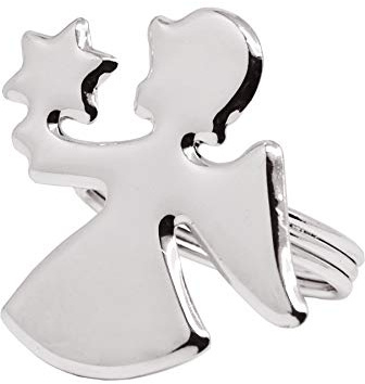 EDZARD 4er Set Serviettenring Engel (L 5 cm), versilbert, anlaufgeschützt | Tischdekoration, Tafeldeko, Hochzeitsdeko, Servietten Accessoire, Gastgeschenk