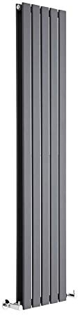 MILANO Anthracite Vertical Double Flat Panel Radiator 1600 x 350mm