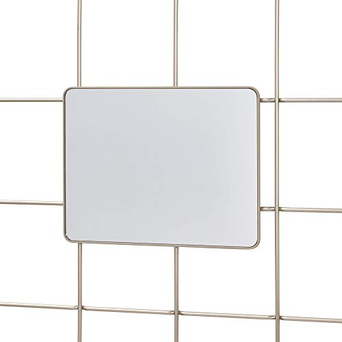 iDesign Hängespiegel für modulares System, kleiner Spiegel aus Metall für Garderobe und Bad, rechteckiger Spiegel für Wandgitter oder als Taschenspiegel, mattsilberfarben