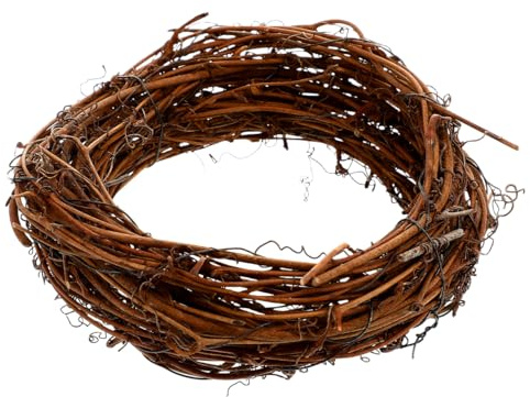 BESPORTBLE Grapevine Wreath for Crafts: 15ft Natural Twig Wreath Garland Rattan Hanging ring door s door s flower autumn