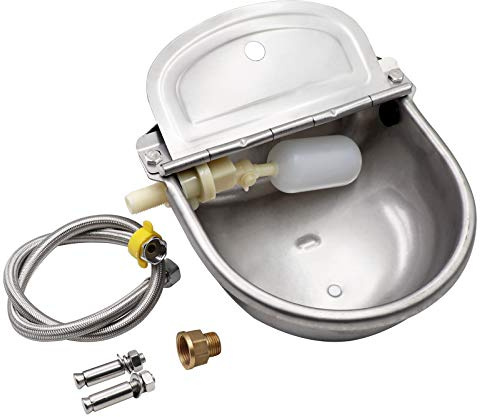 Svauoumu Abbeveratoio Cavalli Automatico Abbeveratoio Cani Inox,con Connettore, Tubo Intrecciato Viti Montaggio Utilizzato,per Bovini Suini Pecore Bevitori