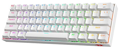 Redragon K530 Pro Draconic 60% Bluetooth/kabelgebundene / 2,4 GHz kabellose mechanische Tastatur, 61 Tasten, Hot-Swap-fähige RGB-Gaming-Tastatur mit Clicky blauem Schalter, für Windows/Mac/Android
