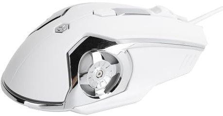 Annadue Gaming Maus, Kabelgebundene 6 Tasten Gaming Maus, Optische USB Computermaus mit 4 Fach DPI Einstellung, Hochleistung, Plug-and-Play.(Weiß)