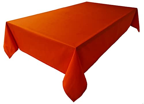 Hochwertige Tischdecke Tischwäsche aus 100% Baumwolle Kollektion Konzept, Farbe & Größe wählbar (Tischdecke - 80x80cm, Orange)