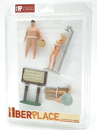 Iberplace 40012 Figuren Spur G Maßstab 1:22,5 Menschen am Strand Modellbau Zubehör für die Gartenbahn Diorama mini Figuren