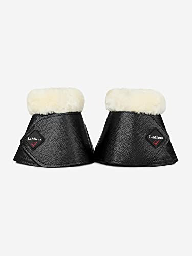 LeMieux Fleece WrapRound Overreach Horse Boots - Protective Gear and Training Equipment - Equine Boots, Wraps & Accessories (Black Natural - Large)