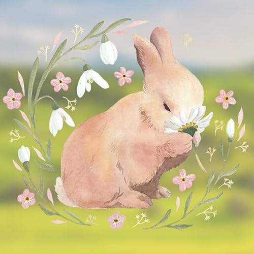 TinyFoxes Fensterbild Kaninchen - frühlingshafte Osterdeko fürs Fenster - selbstklebend und wiederverwendbar - von Kristin Franke