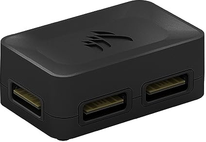 CORSAIR iCUE LINK 4-Wege-Signalverteiler - Für Benutzerdefinierte Kühlungs-Setups - Magnetische Befestigung - Erfordert iCUE LINK System Hub (Separat Erhältlich) - Schwarz