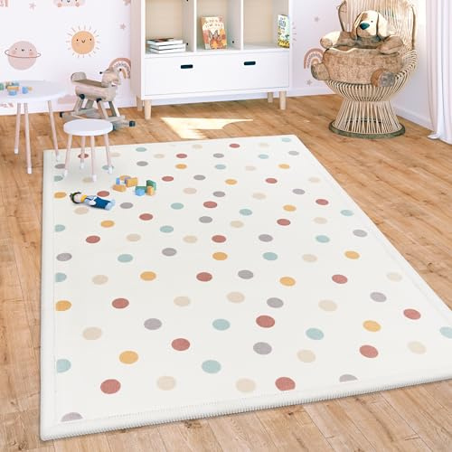 Paco Home Teppich Kinderzimmer Baby Krabbeldecke Krabbelmatte Waschbar rutschfest Regenbogen Planet Sonne Tiere Weich, Grösse:140x200 cm, Farbe:Bunt