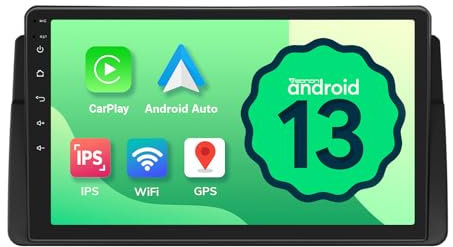Eonon 9 inch Compatible with BMW E46 Android 13 2+32GB Car Stereo CarPlay Android Auto MirrorLink GPS Sat Nav OTA Bluetooth WiFi USB RCA Output Support OBDII DAB+ Backup Camera Headunit E46A13