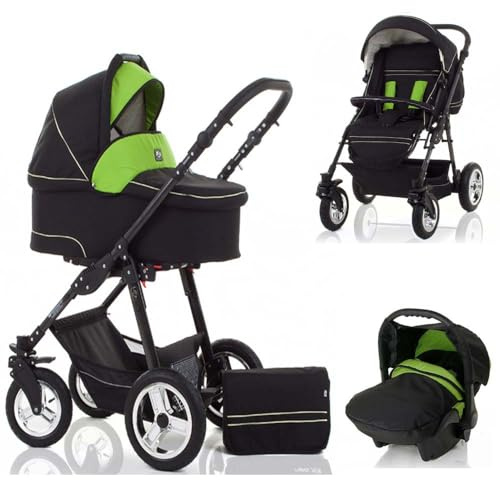Kinderwagen-Set Leo 4 in 1 inkl. Sportsitz und Autositz - 16 Teile - in 20 Farben