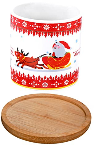 BESPORTBLE Pot de Fleurs Céramique de Noël Cache-Pot pour Plantes Succulentes Décoration de Bureau