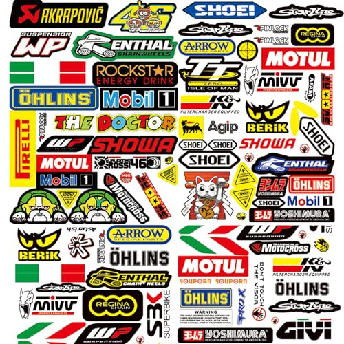 3 Hojas Moto Pegatinas para Coche Vinilo Skate Kit Monster Tuning Pegatinas para Moto para Motos de Cross para Motocicletas, Cascos, Motos de Cross, Monopatines(B)