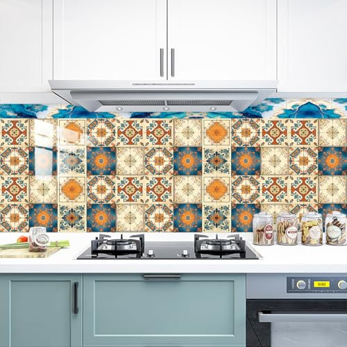 Fliesenaufkleber Braune Blüten Klebefliesen Küche 3d Wandpaneele Selbstklebend PVC Fliesenaufkleber Bad Wasserdicht Selbstklebende Fliesen Leicht Zu Schrubben Fliesensticker10 PC(10x10cm)