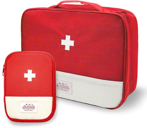 Ryvera 2 Stück Medikamententasche Große, Kapazität Reiseapotheke Tasche Leer Wasserdicht Medikamententasche Reise Tragbar Medikament Tasche Medizin Aufbewahrungstasche für Home Office Reisen Outdoor