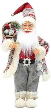 Giwnhvx Weihnachtsmannfiguren, Weihnachtsmannpuppe, Stehend, Weihnachtsmannfigur mit Tasche, 18, Weihnachtsdekoration, Weihnachtsmann