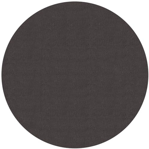 the carpet Cosy – Kuscheliger Fellteppich, Weich & Elegant, Waschbar und Für Fußbodenheizung Geeignet, Öko-Tex Zertifiziert, Hochwertiger Kunstfell Teppich, Anthrazit, 120 cm Rund