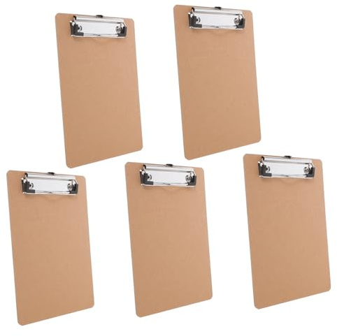 ROMISBABA Presse-papiers Multifonction Petits Porte-documents 15 x 23 Cm Clip En Fer Et Bois 5 Pièces Bureau Maison École Tableau D'écriture