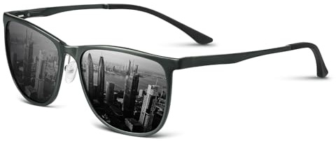 Glapeame Sonnenbrille Herren-Al-Mg-Sunglasses Men-Polarisiert Damen-Schwarze-Retro-Woman-Unisex Sonnenbrillen,A02-Waffenfarbe-Grau