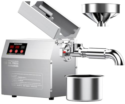 XNYXLPP Oil Presser Stainless Steel Expeller Machine,Automatic Press Commercial Domestic,for Linseed Olive Kernel Almond, Sesame