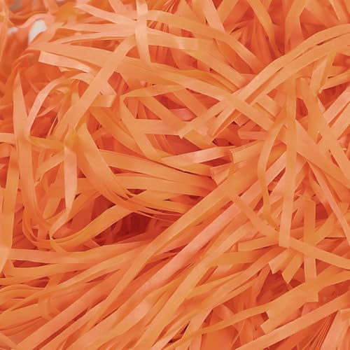 Orange Shredded Tissue Paper for Gift Boxes, 200g Orange Shredded Paper for Gift Packaging, Party Decorations and Festive Fillings, Soft and Vibrant Tissue Papers Sheets
