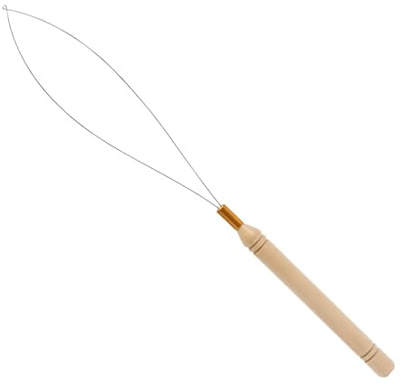 Professioneller Haareinfädler aus holzähnlichem Material | Vielseitiges Perlenwerkzeug für Friseure, Hobbyisten und : Ideal zum Einfädeln, Flechten, Weben