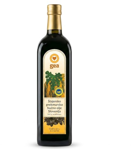 Gea Pumpkin Seed Oil 1L – 100% Pure Unrefined Cold-Pressed Pumpkin Oil | Rich in Vitamin E | Ideal for Salads, Dressings & Cold Dishes
