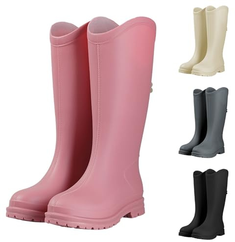 Botas de goma para mujer, semialta, antideslizantes, impermeables, ligeras, de PVC, con suela cómoda, zapatos de jardín para camping, senderismo, zapatos de ocio