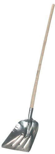 KERBL Schnee- und Getreideschaufel (Schaufelgerät ohne Kante mit Buchenstiel, 161 x 36 x 20 cm Spaten, Aluminium) 29670
