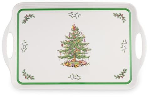 Spode Christmas Tree Melamine Serving Tray with Handles, 19-1/4-Inch