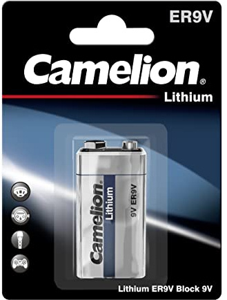 Camelion 19000122 - Lithium Batterien 9 Volt Block ER9, Kapazität 1200 mAh