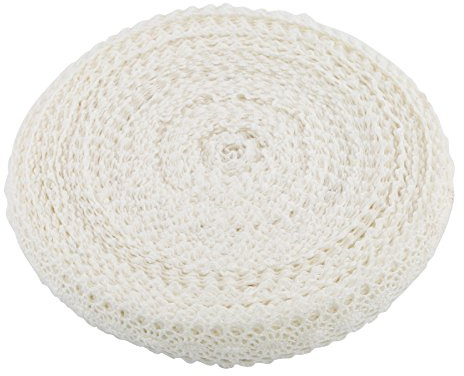 Naler Spitzenband Weiß 20 m x 22 mm, Baumwollspitze Häkelborte im Vintage-Stil, Dekoband für DIY Basteln, Hochzeit & Nähen