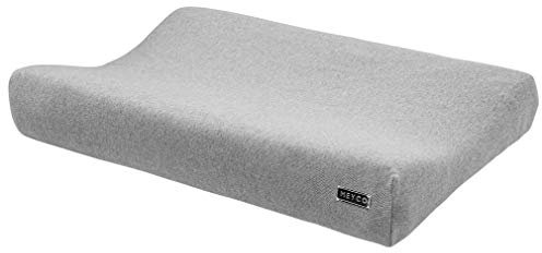 Meyco 2763004 2-Keil Wickelauflagenbezug Wickelkissenüberzug gestrickt KNIT Grau Melange 45x70cm