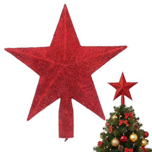 Weihnachtsbaumspitze Rot, Christbaumspitze Rot, Baumspitze Weihnachten, Tannenbaum Spitze Weihnachtsbaum Spitzen Christbaumspitze 20 cm
