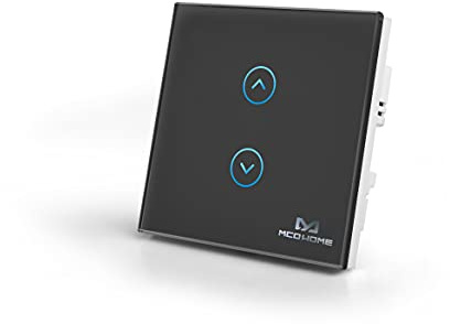 MCO Home Smart Glass Touch Panel Schalter für Rollladen, Schwarz, MH-C421