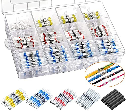 500Pcs Lötverbinder Schrumpfverbinder Solder Sealing Wire Connector - Schrumpfschweißen Stoßverbinder - Geschweißte Connector Kit - Automotive Marine Insulated Waterproof Wire Terminal