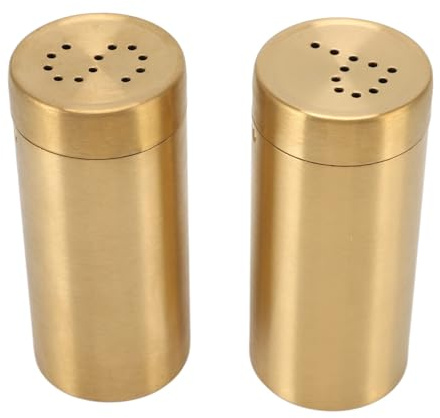 2 Stücke Edelstahl Rostfrei Gold Salz- und Pfefferstreuer Schraube Open Top Gewürzstreuer Flasche Gold Gewürzglas Gewürzspender Kochutensilien Küchenbedarf
