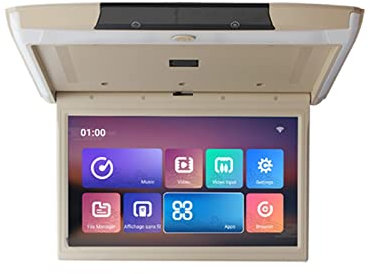 EBAYTV Lettore Dvd Portatile Schermo da 12,5 Pollici for Montaggio su Tetto for Auto 2 + 16GB IPS Schermo 1080P MP5 Video Riproduzioni di Film Automobile Soffitto TV(11.6 Android Beige)