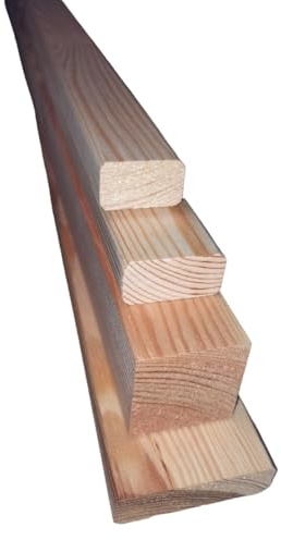 Zaunpfosten Zaun Pfosten Pfahl Holz Kantholz Vierkant Kiefer Holzpfosten 4x4cm (1, 1,2 m lang)