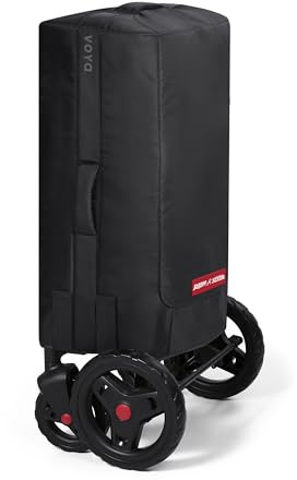 Radio Flyer Voya Stroller Wagon Travel Cover, Black, Protective Travel Bag, Comfort Grip Handles, Durable Design, Compatible with Voya Wagon with High Sides, Essential Stroller Accessories