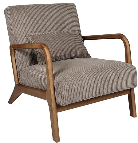 Home Deco Factory, HD0348, Salón Cotele Scott Taupe, Softness, Muebles, Sofá y Sillón, 64,5x75x83,5 cm, Altura del Asiento 43 cm, Gris Pardo, Metal, marrón