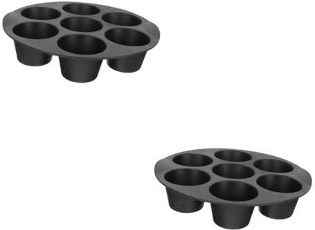 Amosfun 2pcs 7 Practical 7 Hole Silicone Cake Tarts Baking Pan Household Cake Pans Baking Moulds for Oven Air Fryer