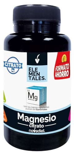 Novadiet – Elemente Magnesium-Citrat – Sparform – Unterstützung des Nervensystems und Reduzierung von Müdigkeit – Muskelgesundheit – Knochenpflege – 120 Tabletten