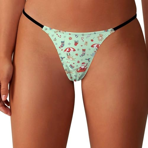 SMAZDFXX Cadeaux du Père Noël sous-vêtements charmants et Invisibles pour Femmes Cadeaux du Père Noël Culottes Classiques Tongs