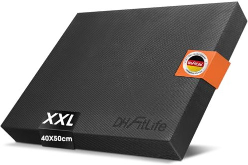 DH FitLife Premium Balance Pad – Balancekissen ideal für Gleichgewicht- & Stabilitätstraining | Balancetraining | Yoga, Pilates & Core-Training | Physiotherapie & Fitness-Kissen (Schwarz, XXL)